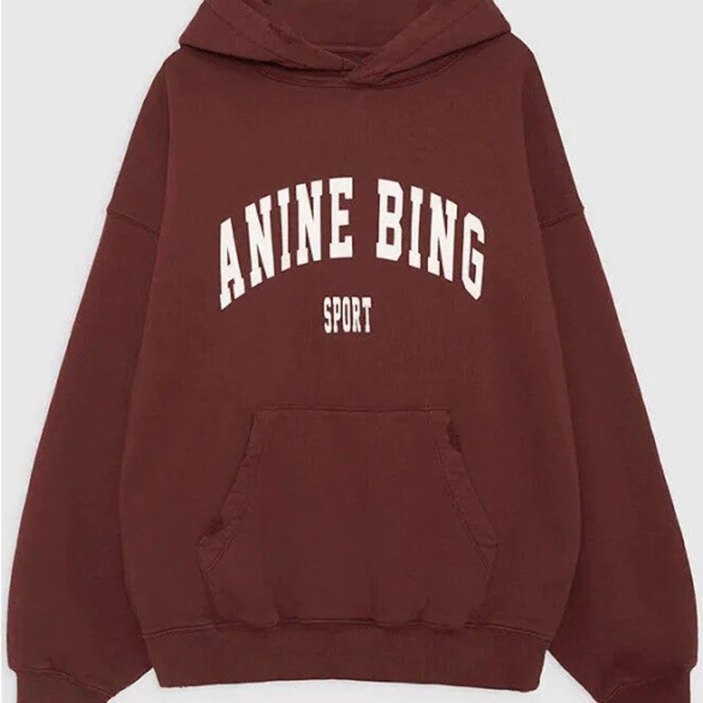 Anine Bing Rust Red Logo Hoodie - Picture 8 of 8
